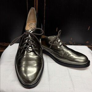 Vince Camuto Titanium Mirror Metallic Leather Shoes
